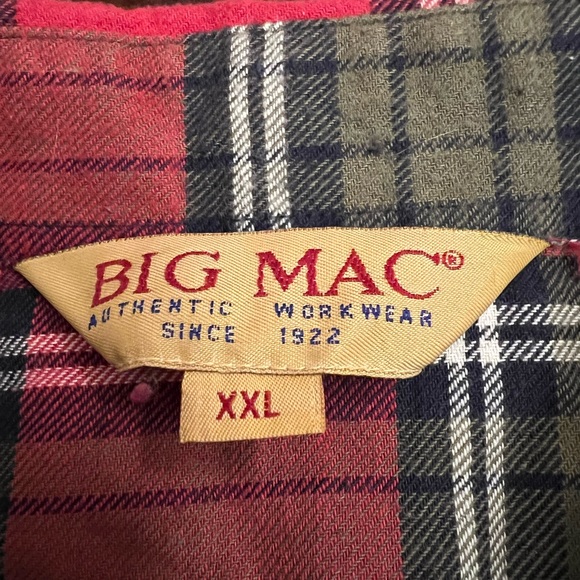 Big Mac workwear red plaid men’s shirt Size XXL - Picture 3 of 8